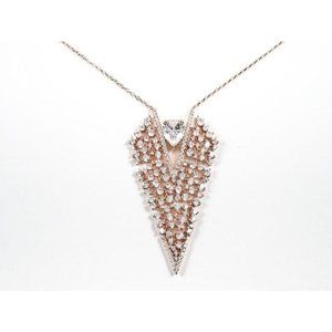 Unique Large Loose CZ Pink Tone Necklace